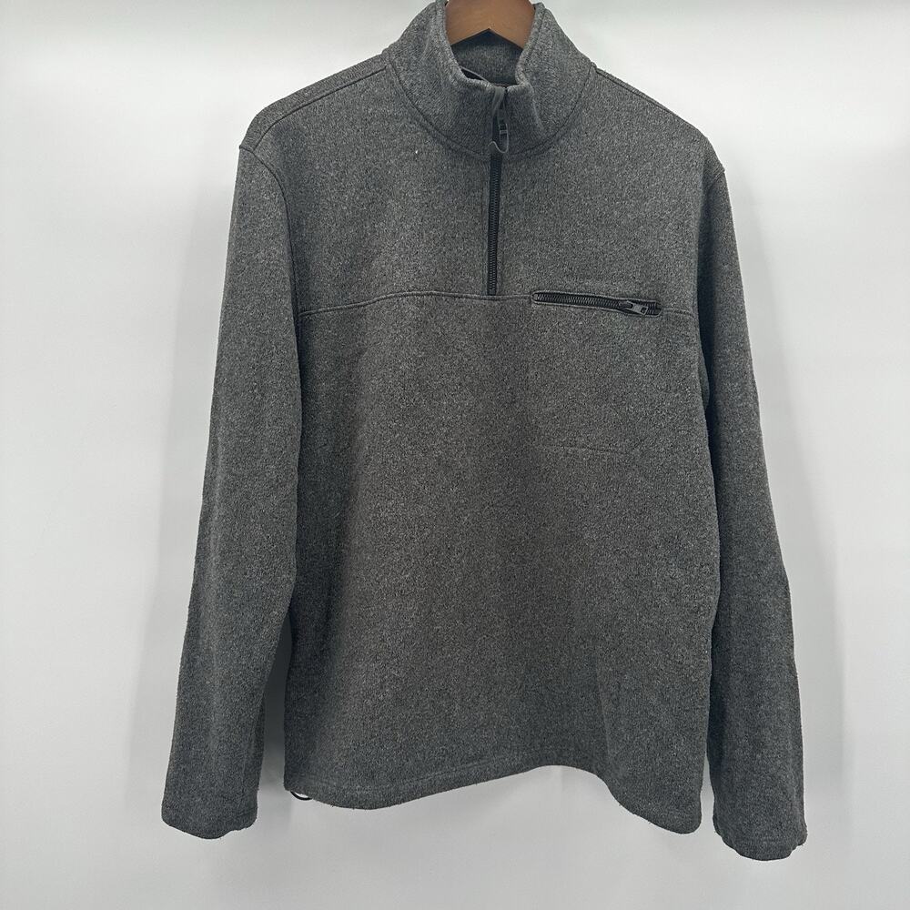Merrell Sweatshirt Mens Large Gray 1/4 Zip Fleece Pullover Outdoor Hiking